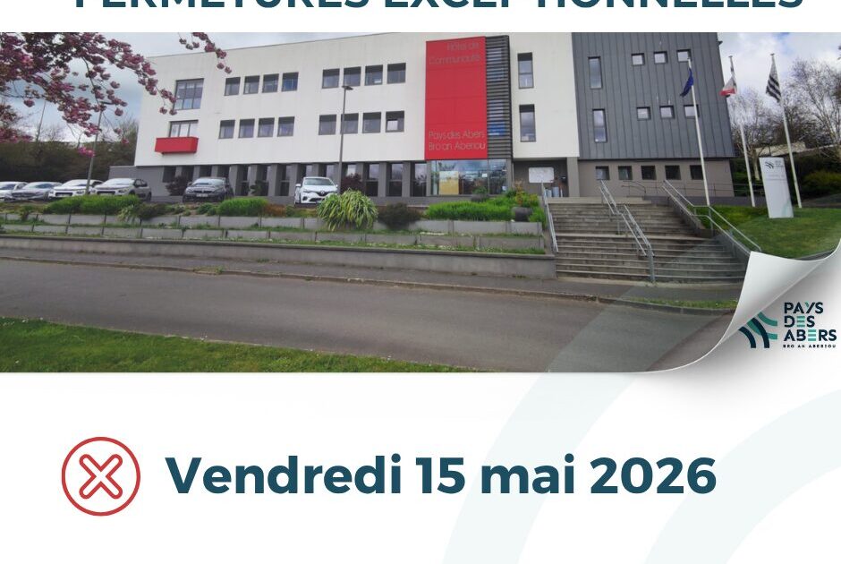 annonce fermeture exceptionnelle photo hôtel de communauté de plabennec