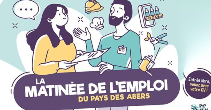Forum emploi réunissant entreprises et candidats lors de la Matinée de l’Emploi du Pays des Abers à Plouvien