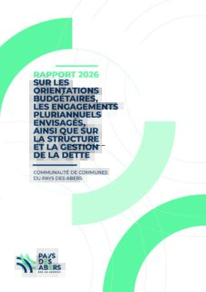 page de couverture du rapport d'orientation budgétaire 2026 du pays des abers